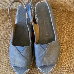 Clark's Espadrille Sandals, Denim with Gold Sheen